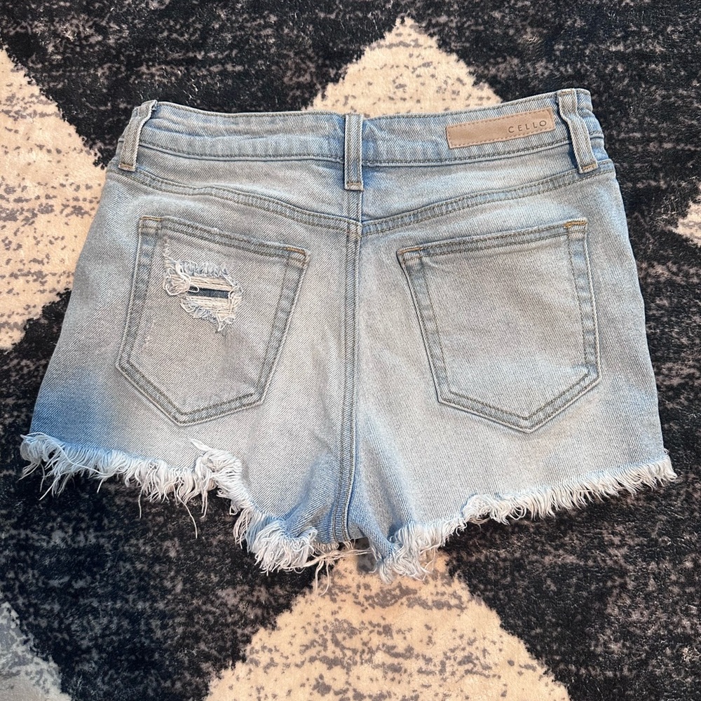 Cello High Rise Distressex Denim Shorts